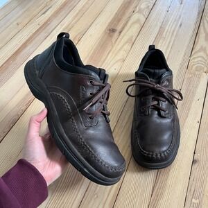 Clarks Mens Travel Trek 31936 Brown Leather Moc Toe Walking Shoes Size 9 Casual